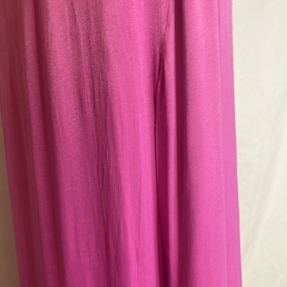 Zara Pink Straight Neck Satin Effect Midi Dress - Picture 13 of 13